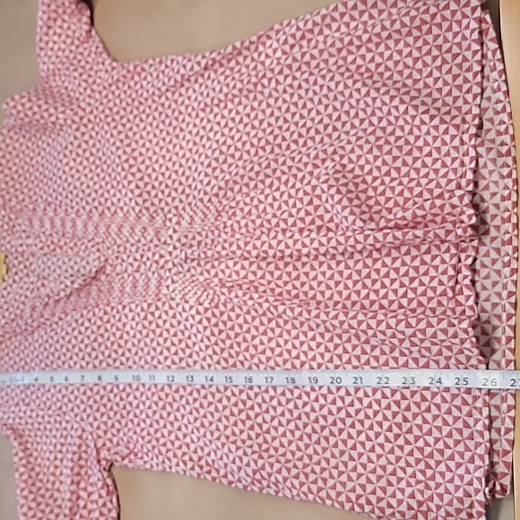 Roberta Roller Rabbit Size XS Brick Red & White Geometric Pattern Blouse - Picture 8 of 13